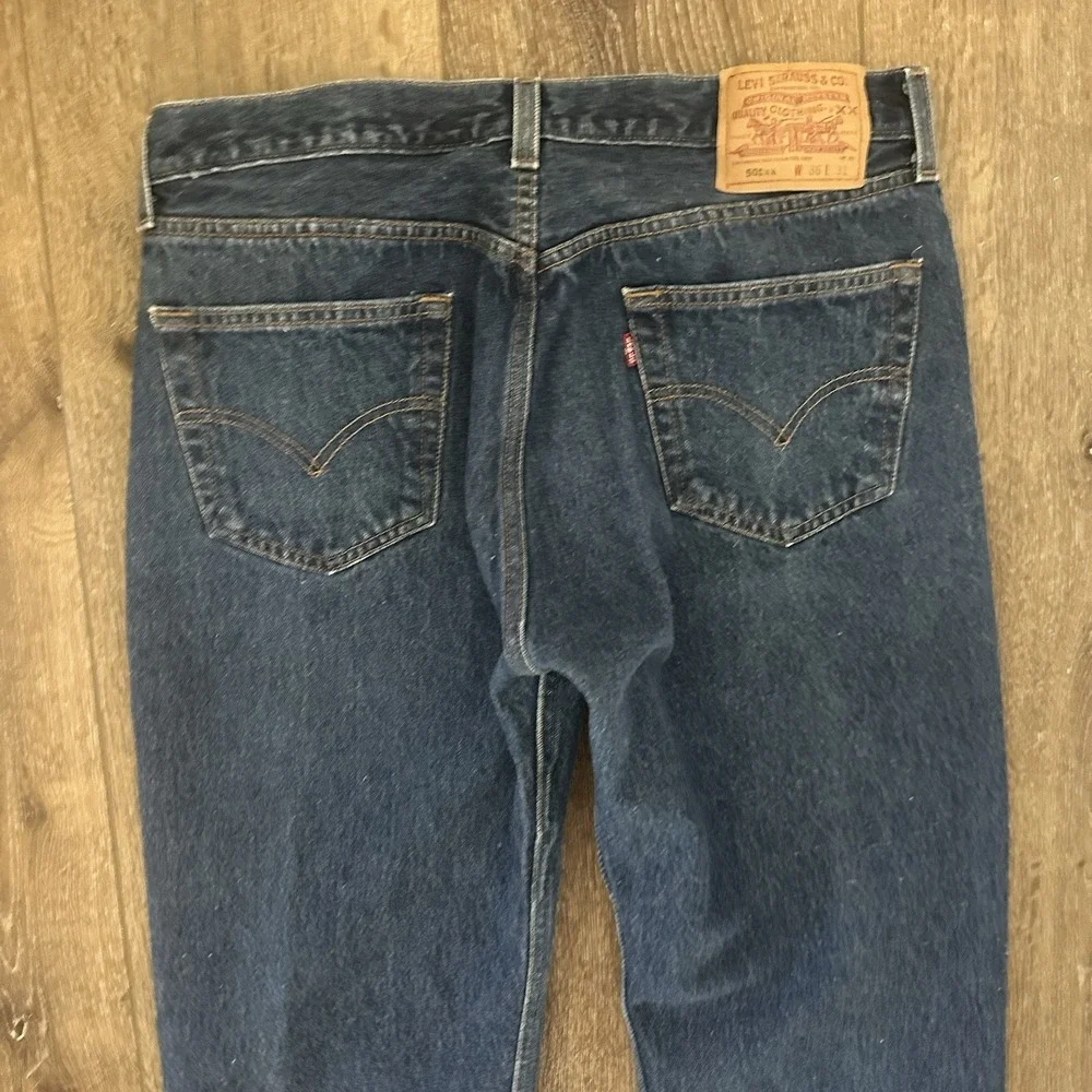 Vintage Levis 501XX Jeans Mens 36x31 Short Blue 90s Raw‎ Dark Denim 34x28